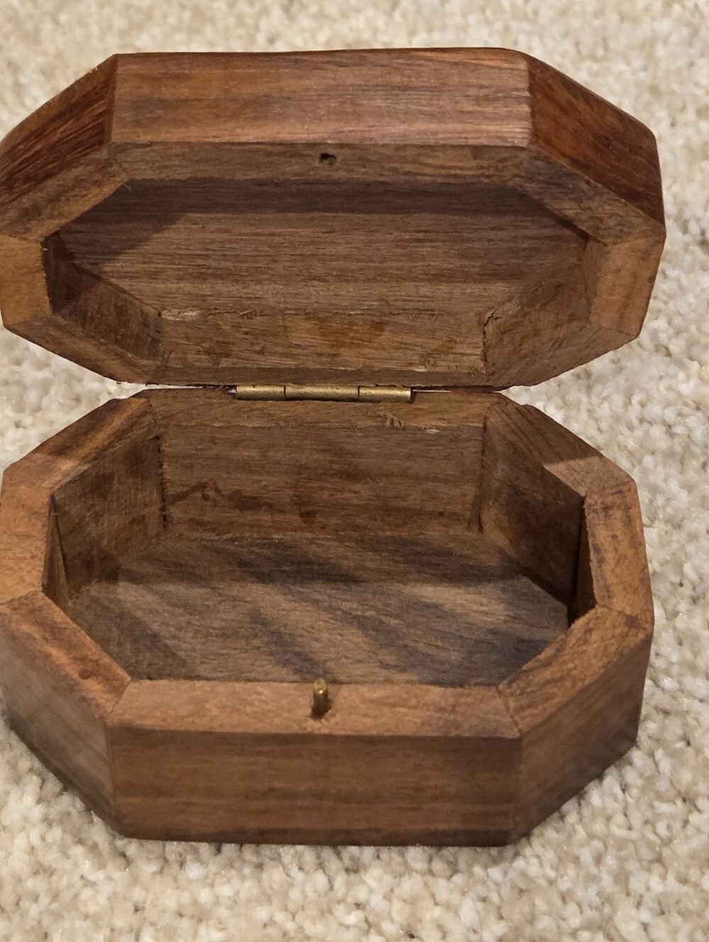 Hand-Carved Floral Wooden Trinket Box - Brown - Picture 5 of 9